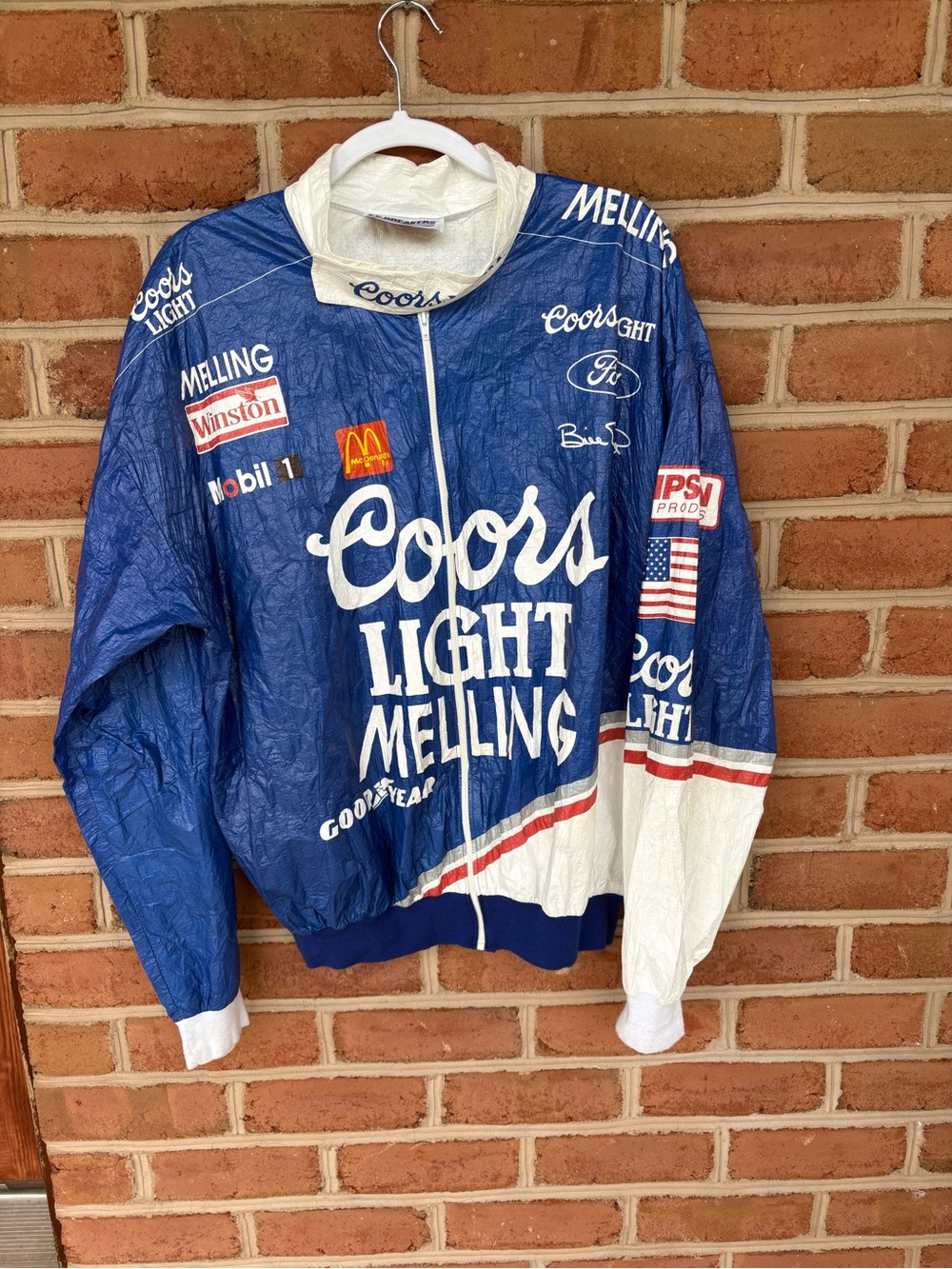 VTG Coors Light Racing Tyvek Windbreaker Jacket - Bill Elliott